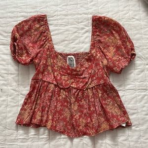 Free People Bubble Sleeve Blouse